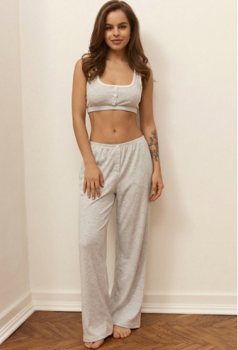 Пижама женская хлопок рубчик Trendy Your Touch TR-7054